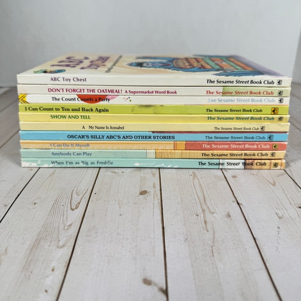 Vintage Sesame Street Book Club Lot 10 HC‎ Kids Books ABC Counting Learning